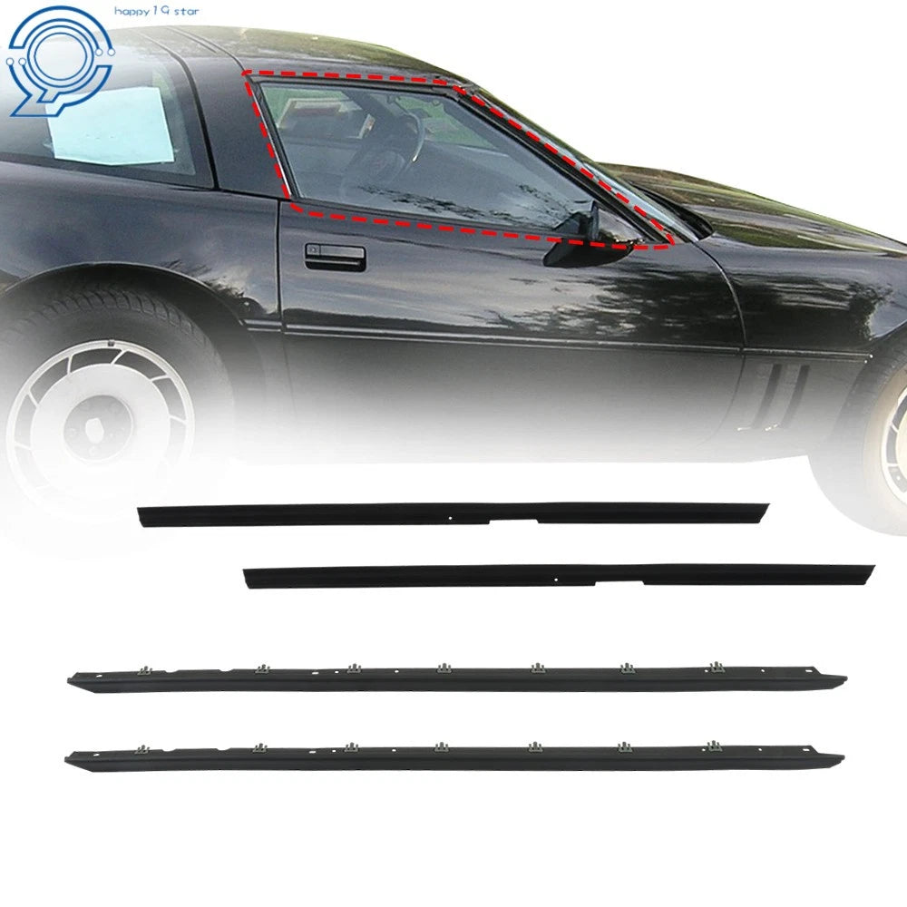 Set of 4 Window Sweep Weatherstrip Felt Seals for Chevrolet Corvette (1984–1989)