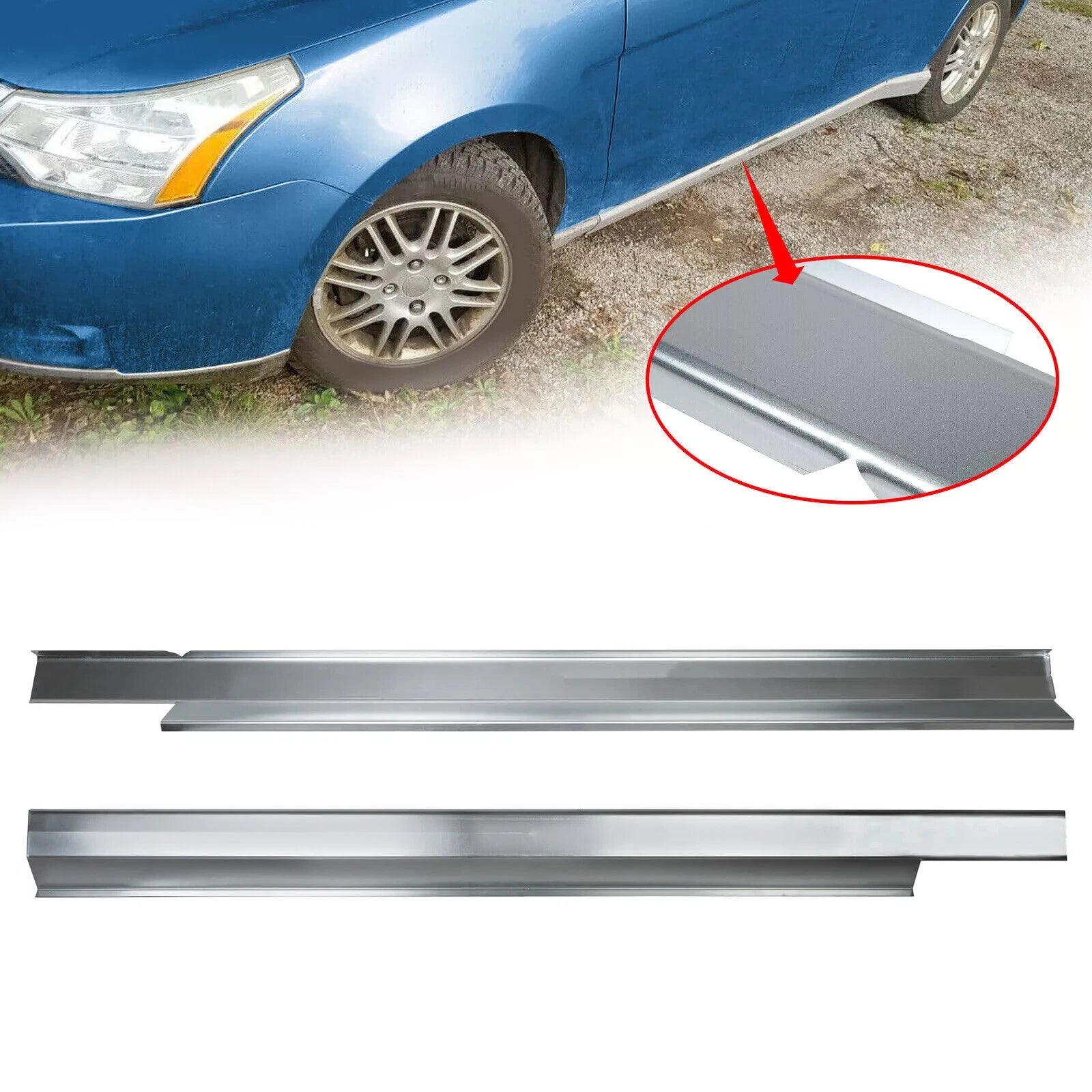 Set of 2 Slip-on Door Rocker Panels for Ford Focus 4 Door (2008–2011)