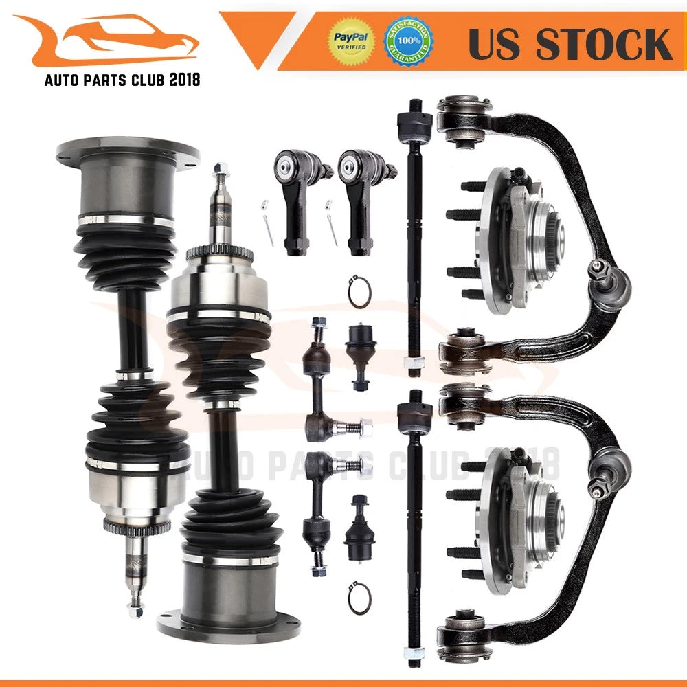 Set of 2 Front Control Arm Wheel Hub Bearing CV Axle Shaft for Ford F-150 (2004–2005)