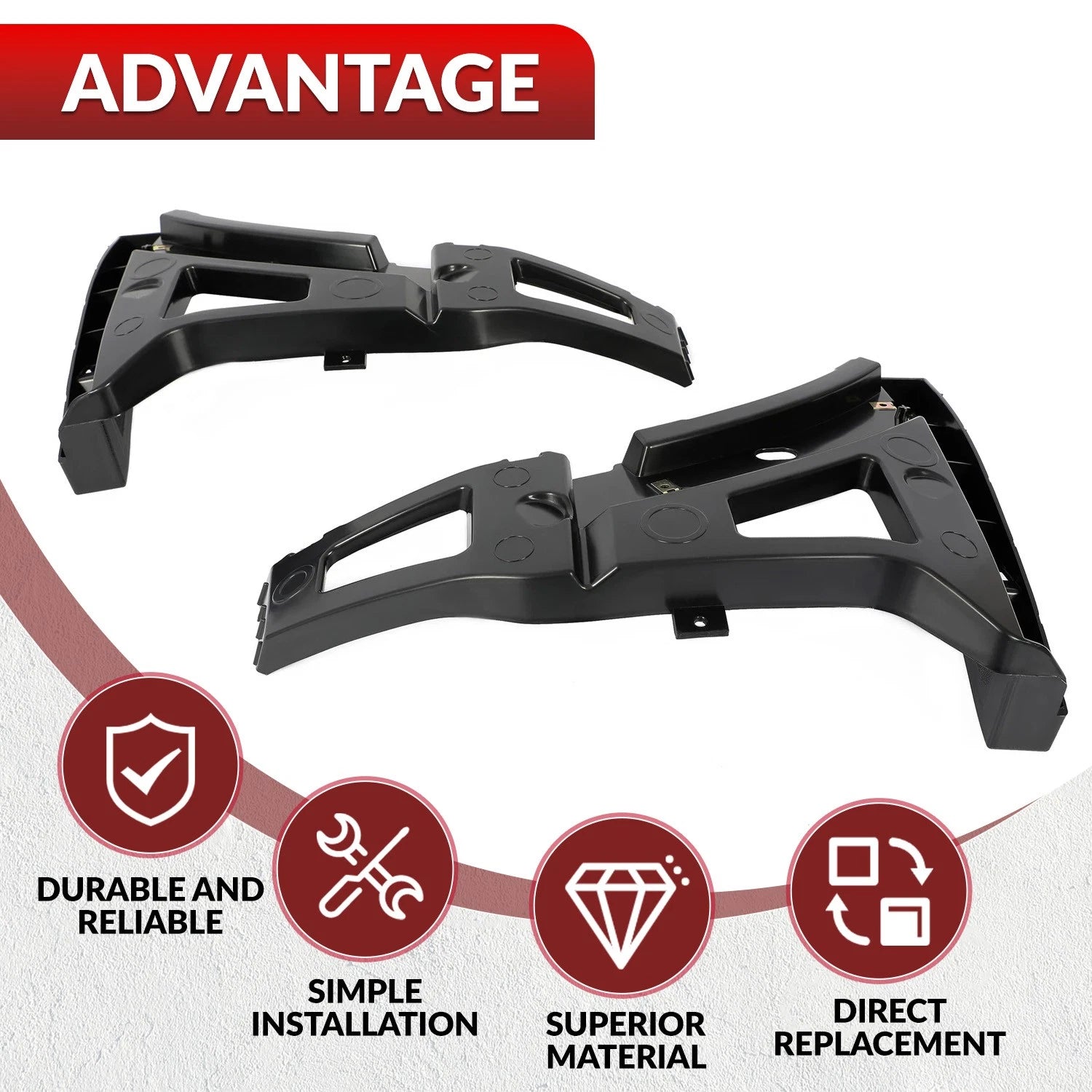Set of 2 Front Lower Bumper Brackets for Ford Transit 150 250 350 (2015–2019)