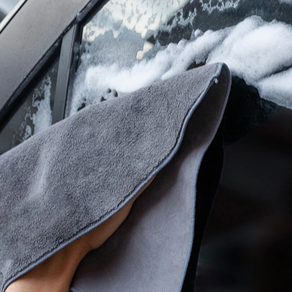 Car Cleaning Cloth Shammy for All Vehicles (30cm x 60cm) Absorbent Coral Fleece