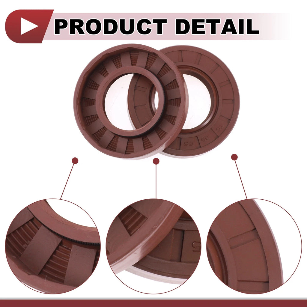 Set of 2 Oil Seal Rotary Shaft Seal FKM Rubber 35x65x12mm for Various Models