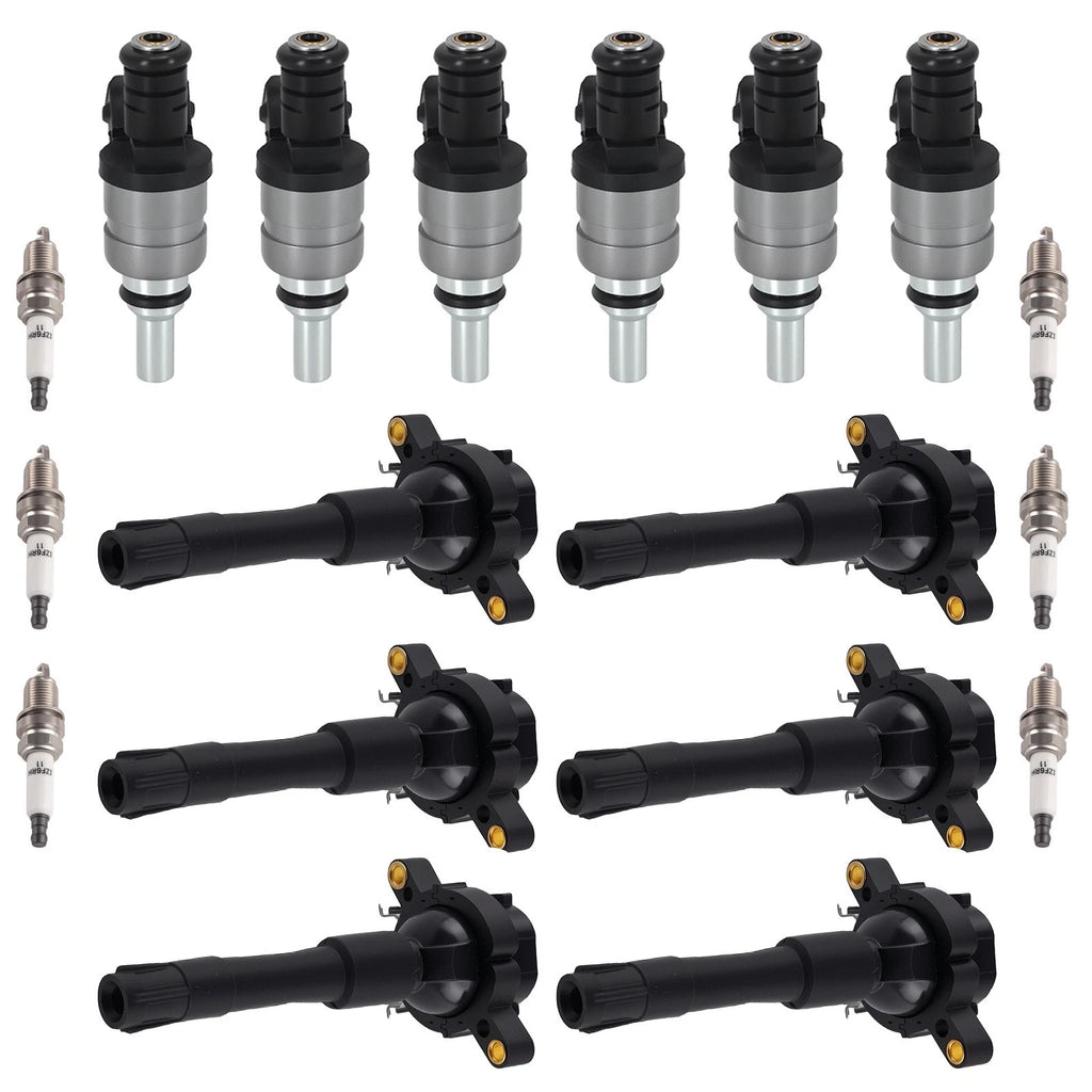 Set of 6 Fuel Injectors & Ignition Coils for BMW 325i (2001–2002)