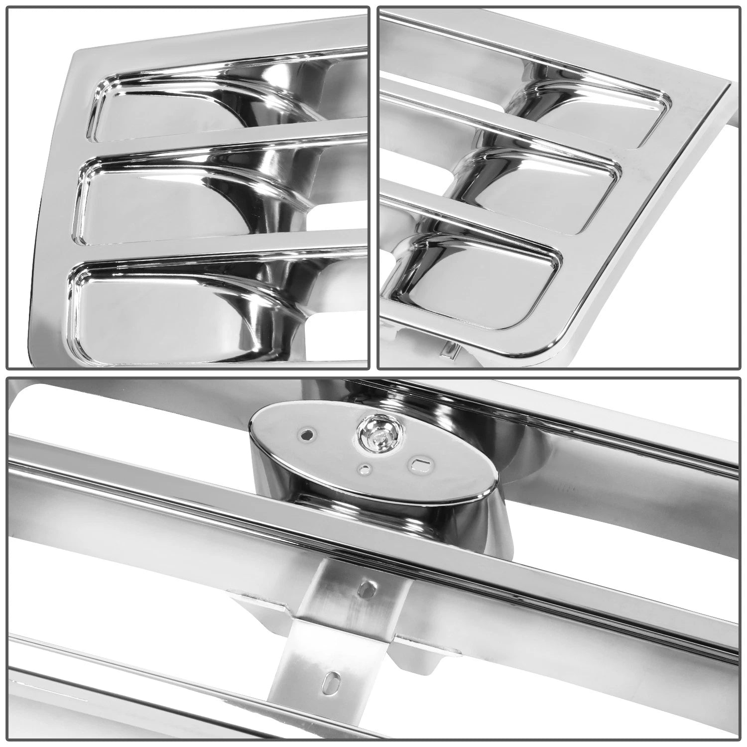 Polished Chrome Front Bumper Grille for Ford F150 F250 F350 Bronco (1992–1997)