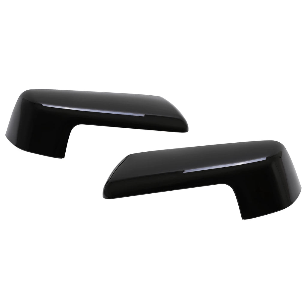 Pair Gloss Black Mirror Cap Covers for Chevy Silverado GMC Sierra 1500 (2019-2023)