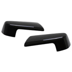 Pair Gloss Black Mirror Cap Covers for Chevy Silverado GMC Sierra 1500 (2019-2023)