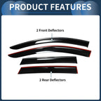 Window Deflectors for Honda CR-V Side Window Vent Visors Black 2 x (2007)