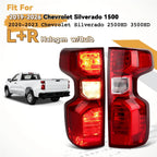 Halogen Tail Light Brake Lamp Left+Right Pair for Chevy Silverado 1500 (2019–2026)