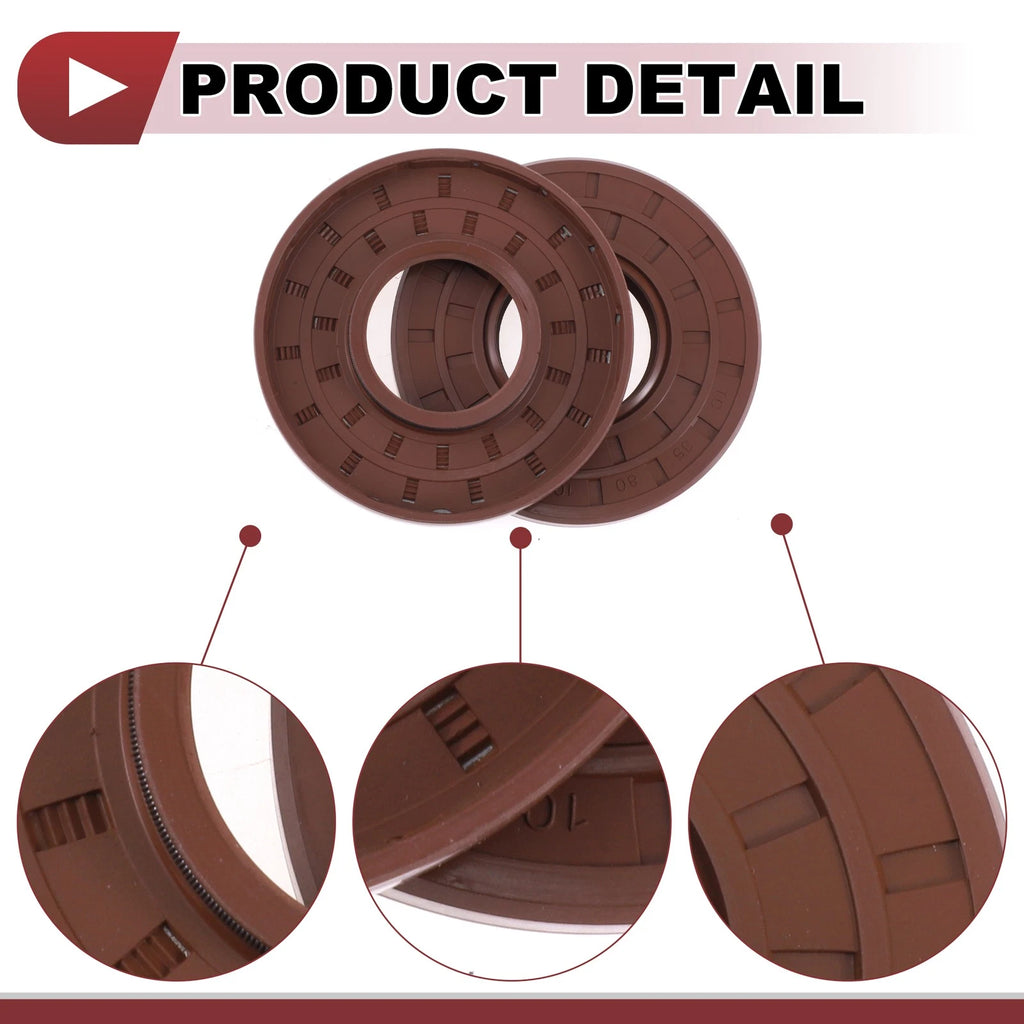 2X Oil Seal Rotary Shaft Seal for Various Models (35x80x10mm) FKM Rubber