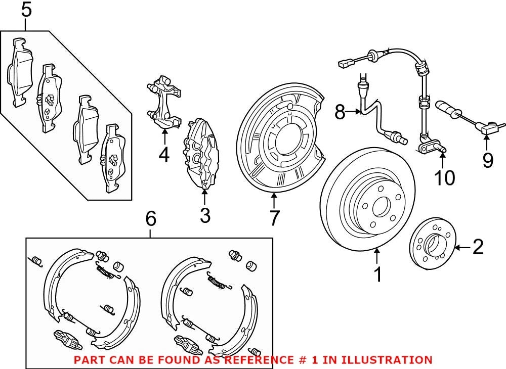 Genuine OEM Rear Disc Brake Rotor 0004231212 for Mercedes-Benz