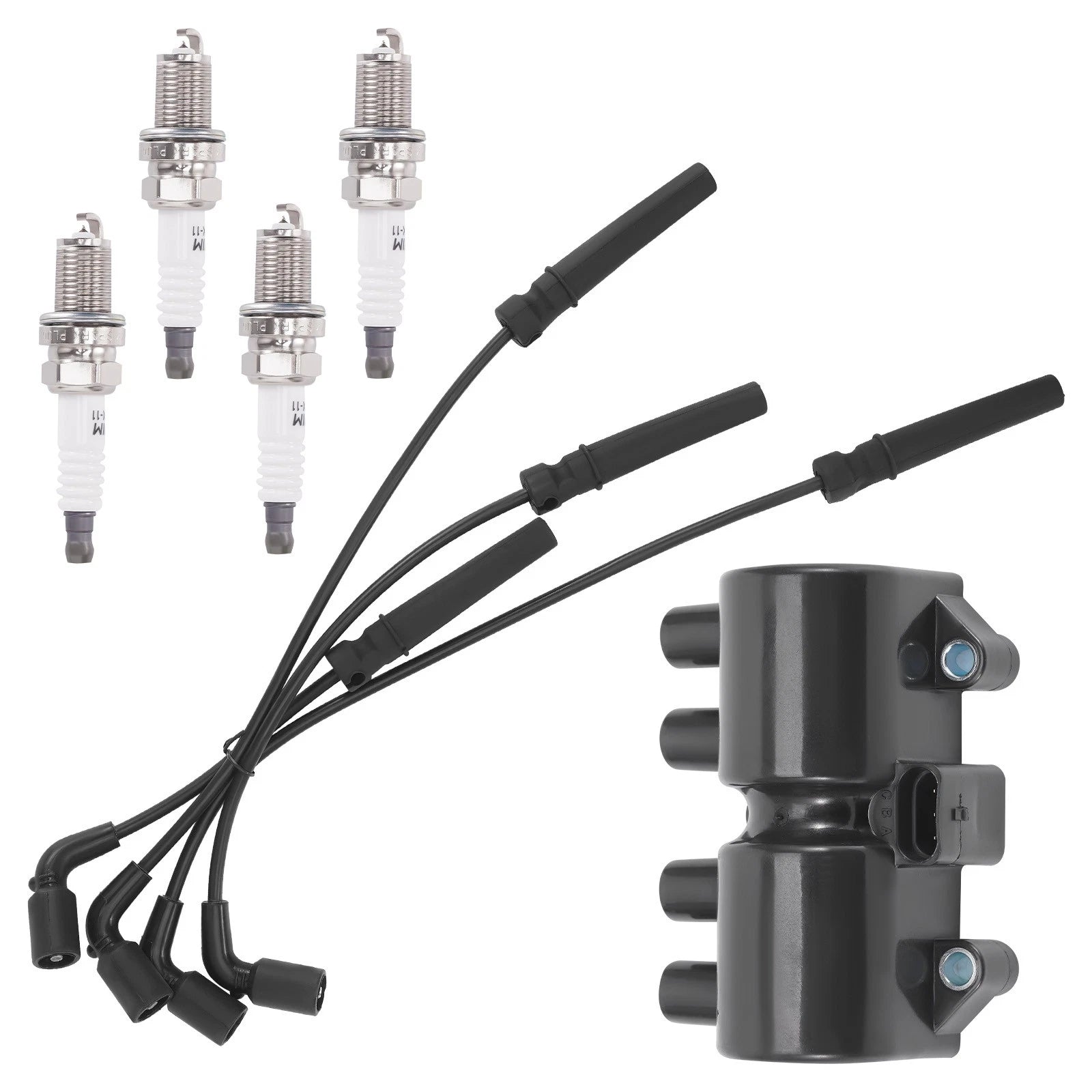 Ignition Coil & Spark Plugs & Wires for Chevy Aveo Pontiac Wave (2004–2011)