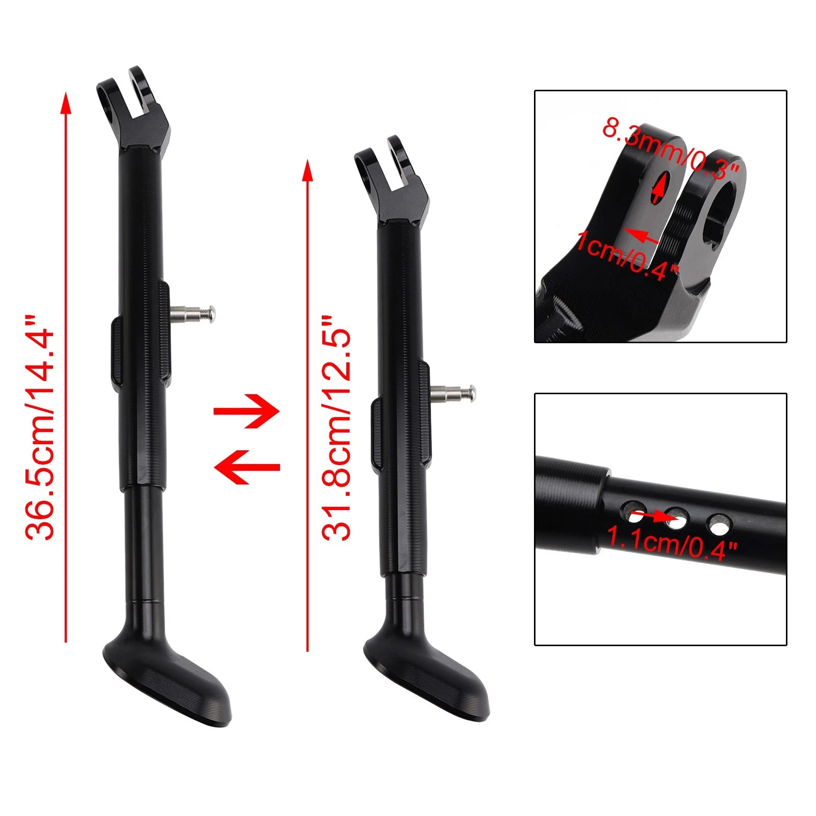 Adjustable Foot Side Stand Kickstand for Yamaha Tenere 700 (2019–2024) Black