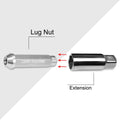 Set of 20 M12X1.5 Silver JDM Open End Conical Wheel Lug Nuts + 25mm Extension