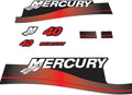 Set of 2 Outboard Engine Decals for Mercury 2 Stroke 40HP (Red)