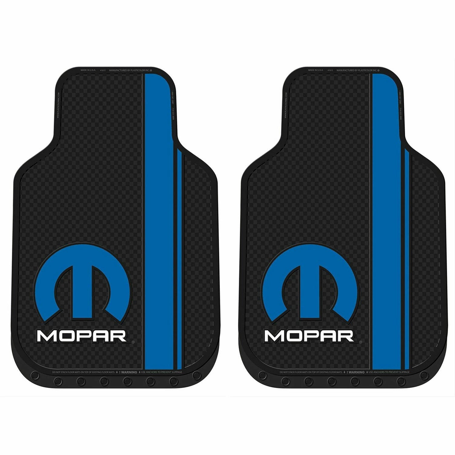 Set of 4 Mopar Rubber Front Floor Mats Heavy Duty for Universal Fit