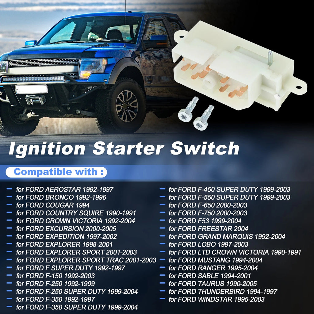 Ignition Switch for Ford F250 F350 F450 Super Duty (1992–2004) 924868 F2DZ11572A