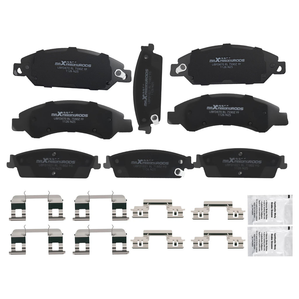 8pcs Ceramic Brake Pads Set for Cadillac Escalade/GMC Sierra 1500 (2007–2020)