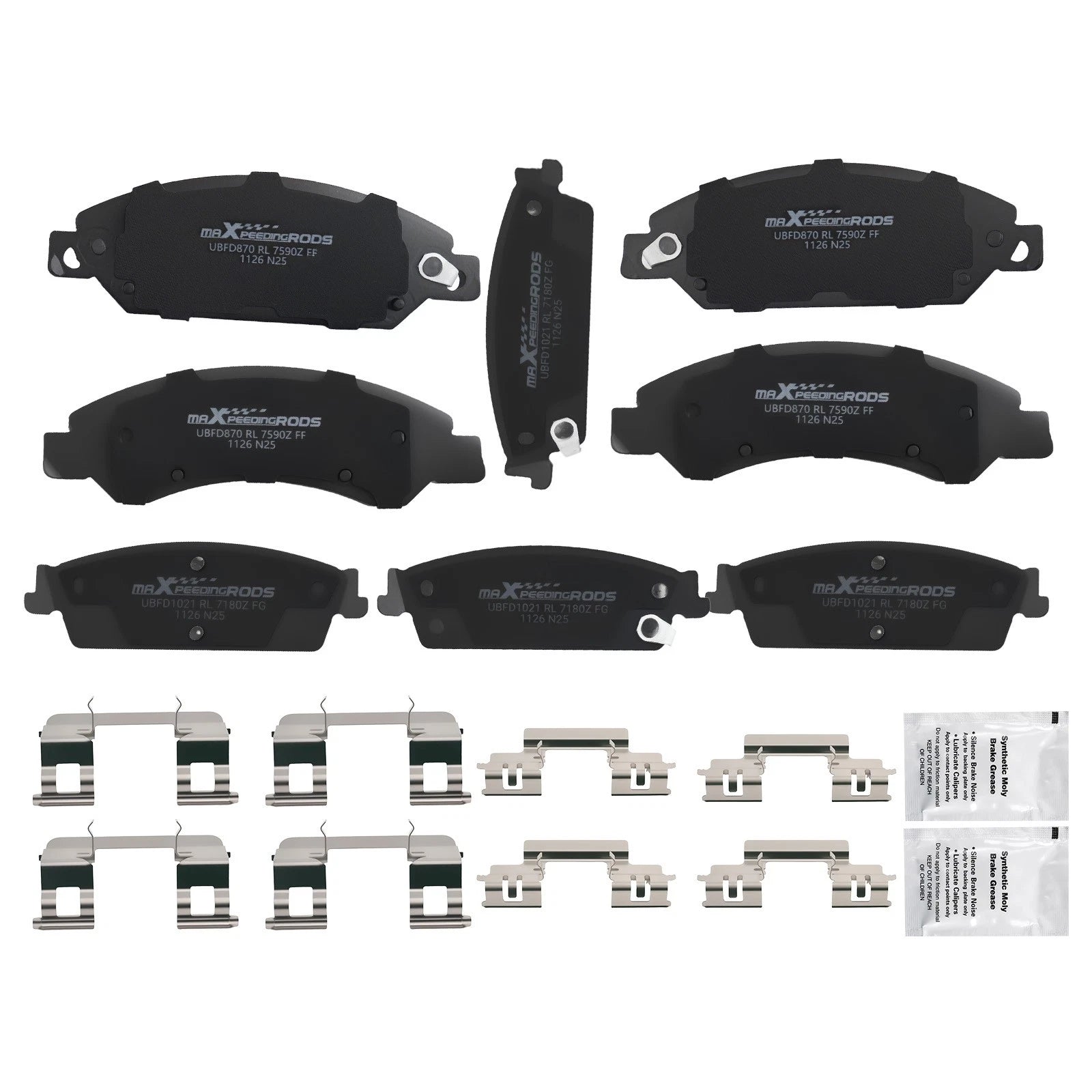 8pcs Ceramic Brake Pads Set for Cadillac Escalade/GMC Sierra 1500 (2007–2020)