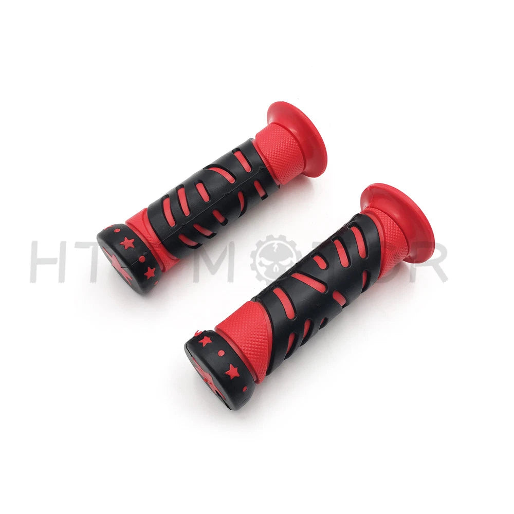 Rubber Gel Hand Grips for Motorcycle Dirt Bike (25MM 22MM) - Red