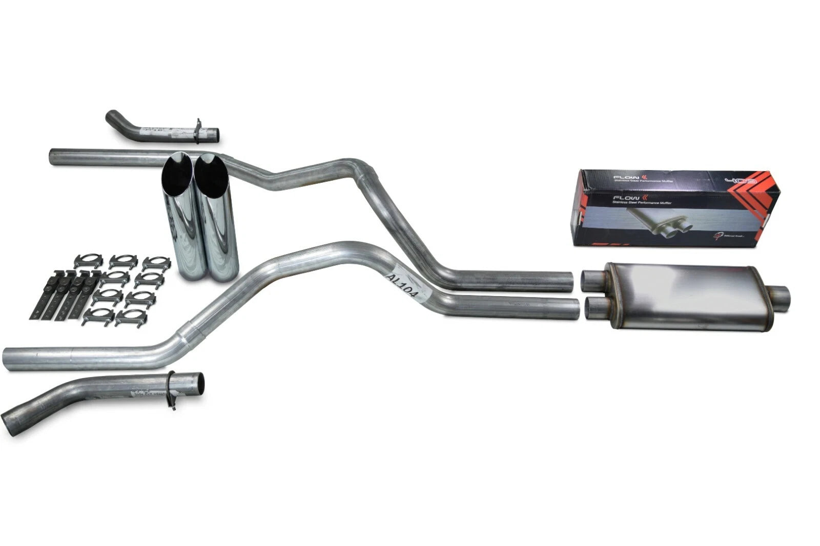 Dual Exhaust Kit for Chevy GMC 1500 (1988–1995) 2.5" Slash Tips