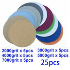 25 Pcs Hook & Loop Sanding Discs for 2000 3000 4000 5000 7000 Grit