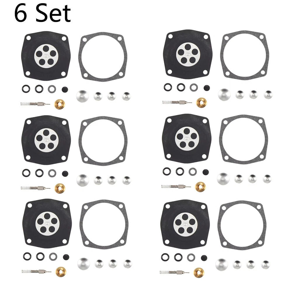 Set of 6 Carburetor Carb Kits for Tecumseh Lawn Mowers (630978, 630932)