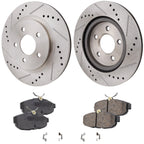 Brake Disc and Pad Kit for Ford Mustang (2005–2011) Rear Left Right Cross-drilled