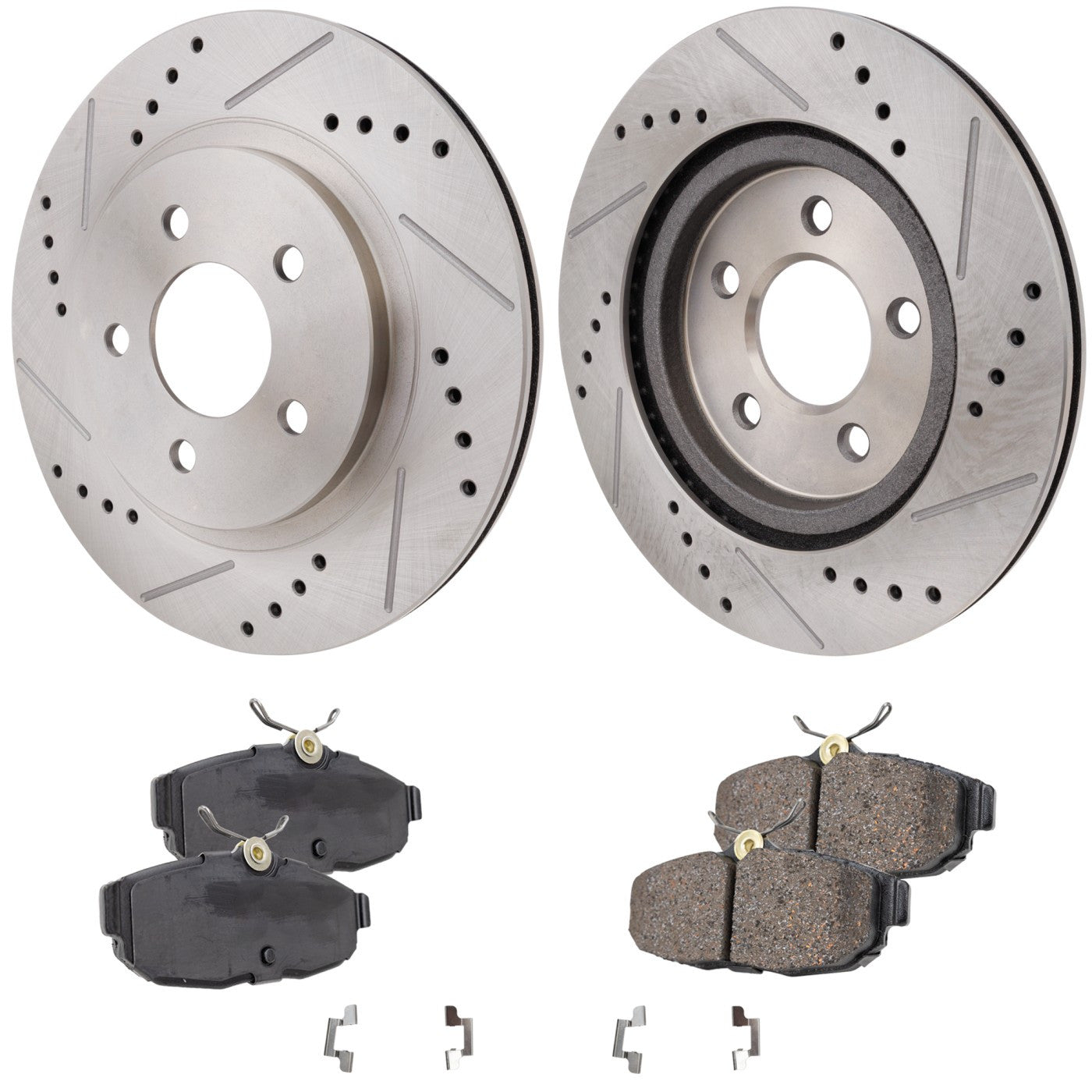 Brake Disc and Pad Kit for Ford Mustang (2005–2011) Rear Left Right Cross-drilled
