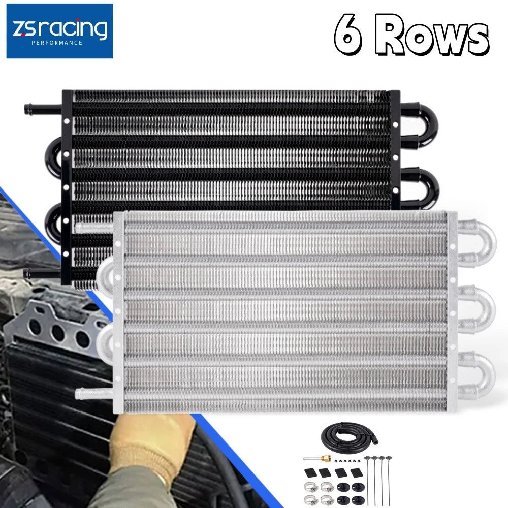 6 Rows Universal Aluminum Transmission Oil Cooler Kit