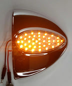 Teardrop LED Turn Signal Replacement for Peterbilt Headlight (Amber/White)