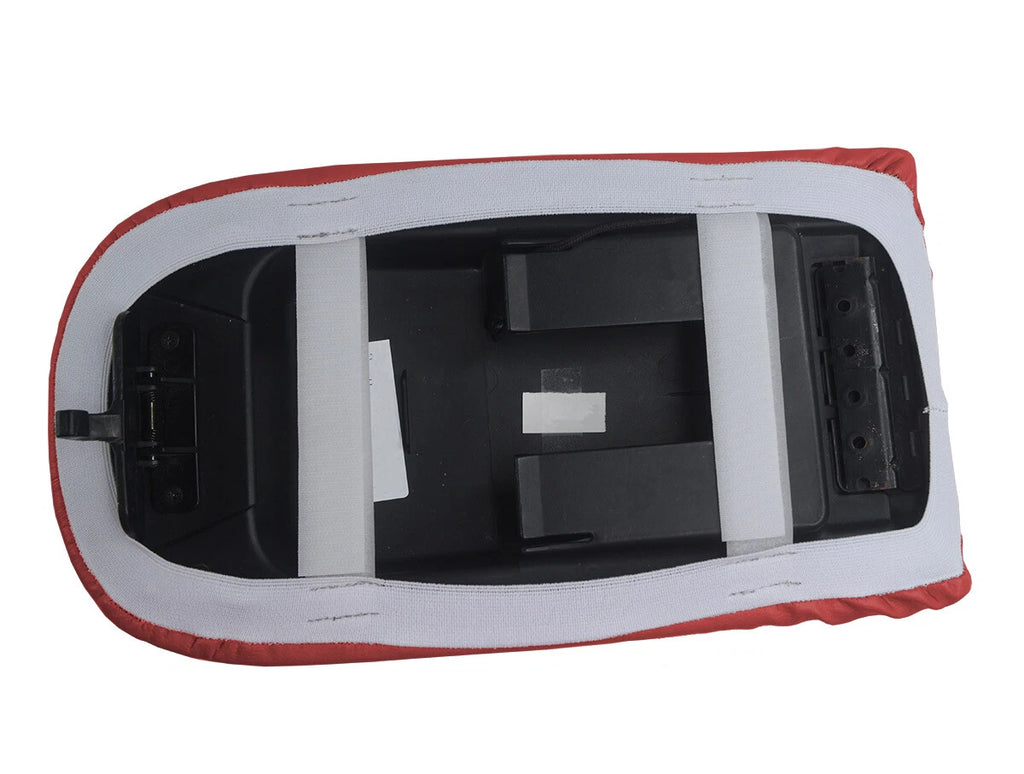Console Lid Pull Over Cover Leather for Ford Expedition (1997–2002) Red Black Stitch