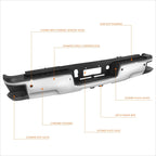 Rear Bumper Assembly with Sensor Holes for Silverado/Sierra 2500/3500HD (2015–2019)