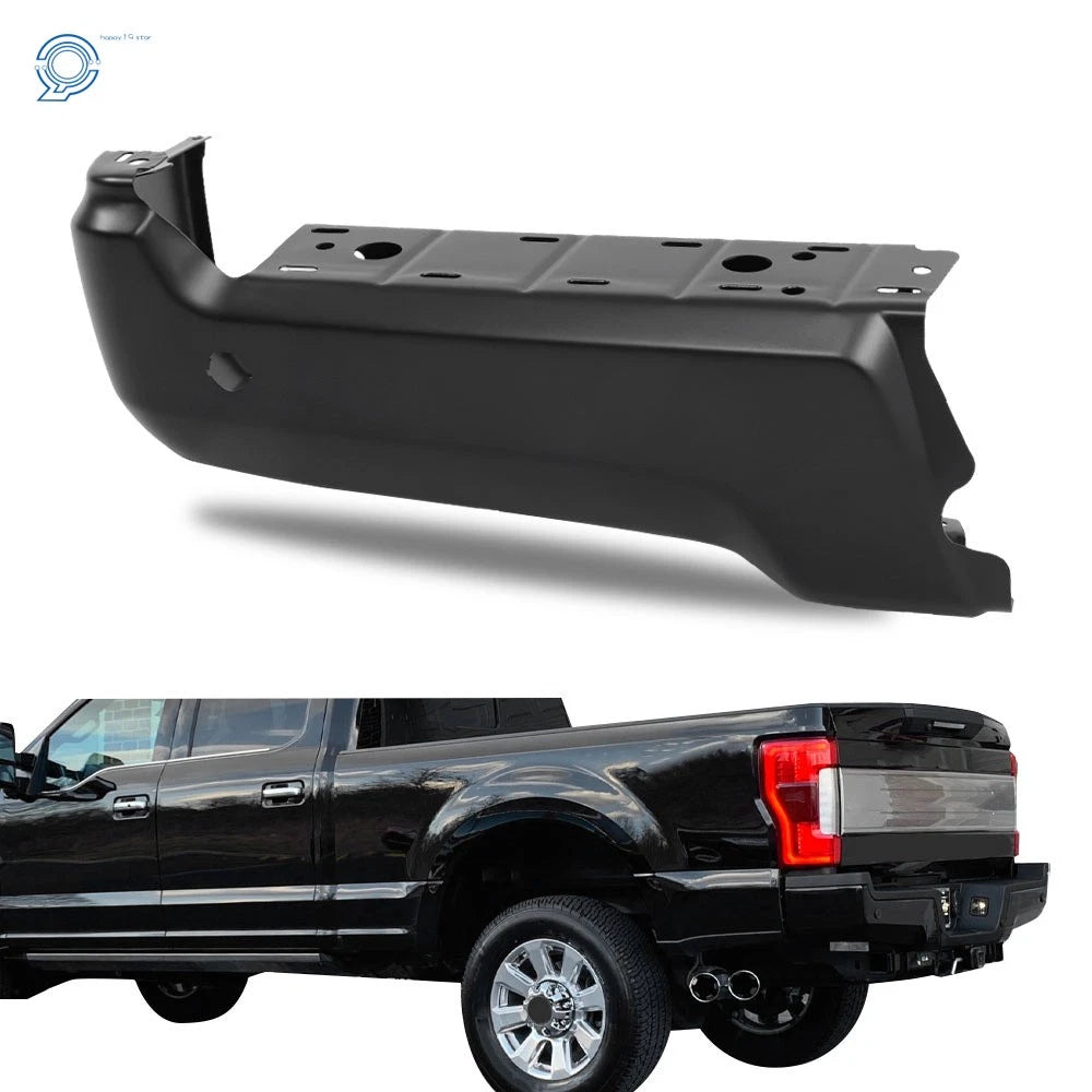 Rear Left Bumper Face Bar for Ford F250 F350 (2017–2022) with Sensor Holes Black