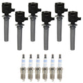 Set of 6 Ignition Coils & Spark Plugs for Mazda Tribute (2001–2006)