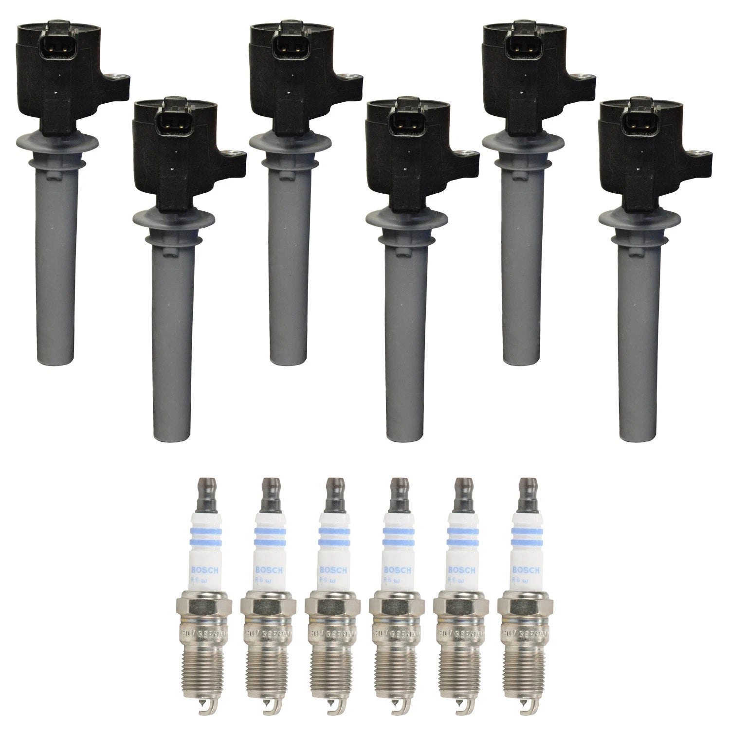 Set of 6 Ignition Coils & Spark Plugs for Mazda Tribute (2001–2006)