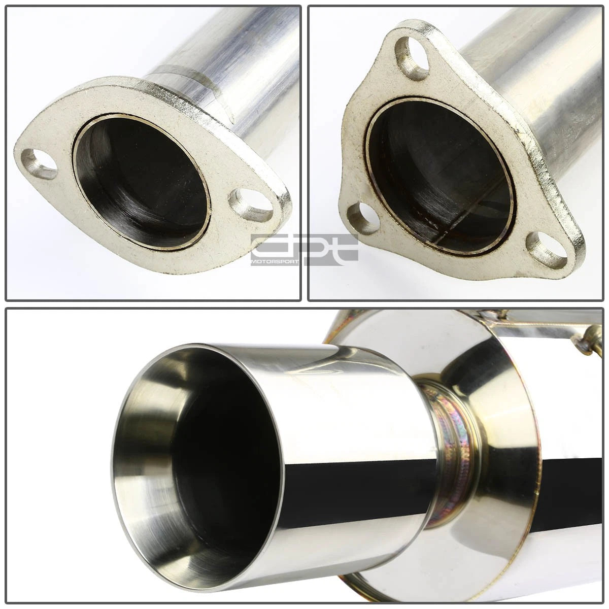 Rolled Muffler Tip for Honda Del Sol EG EH6 (1993–1997) - Stainless Racing Catback