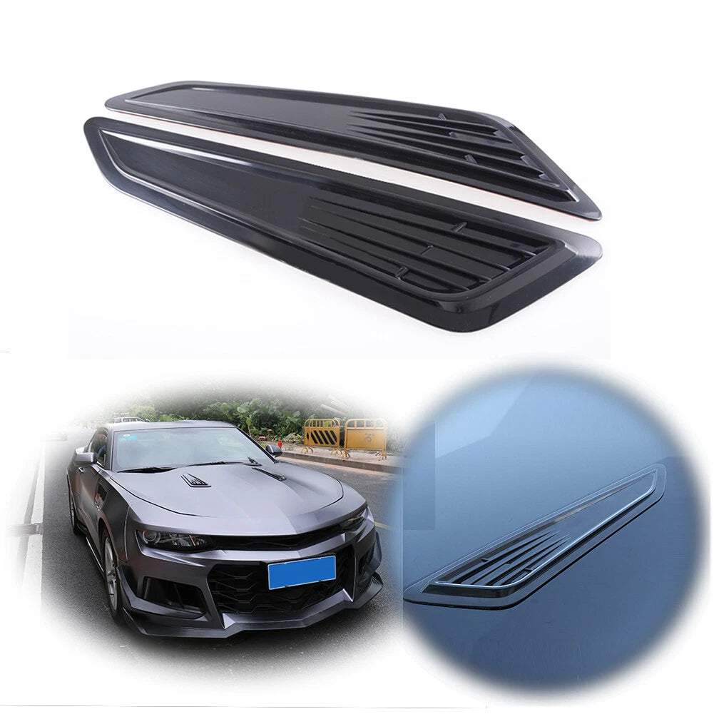 Black Bonnet Hood Vent Scoop Covers for Chevy Camaro (2016–2023)