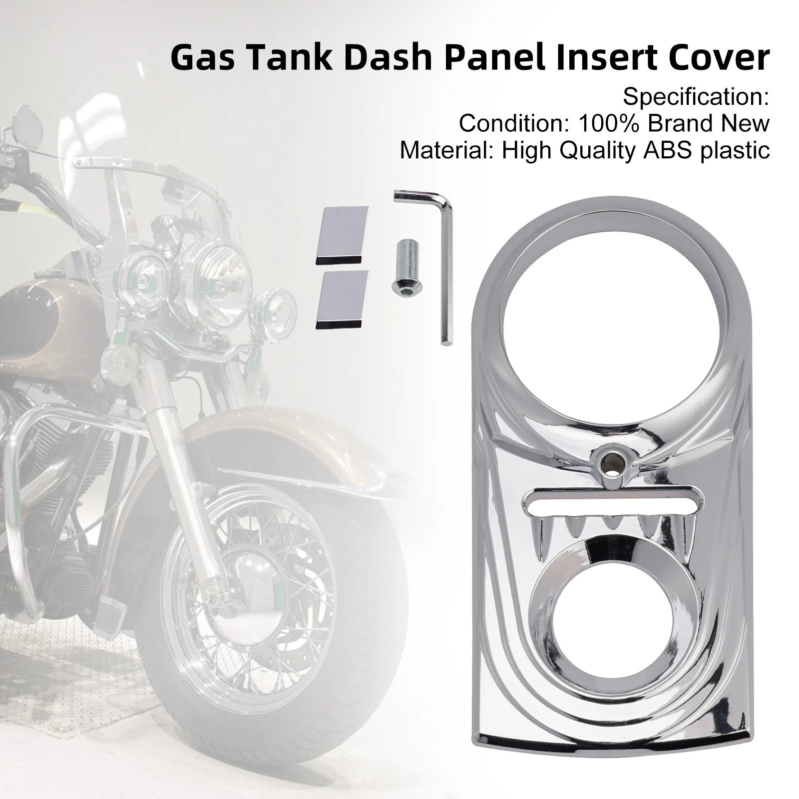 Gas Tank Dash Panel Insert Cover for Harley Softail FLSTC FXST Chrome