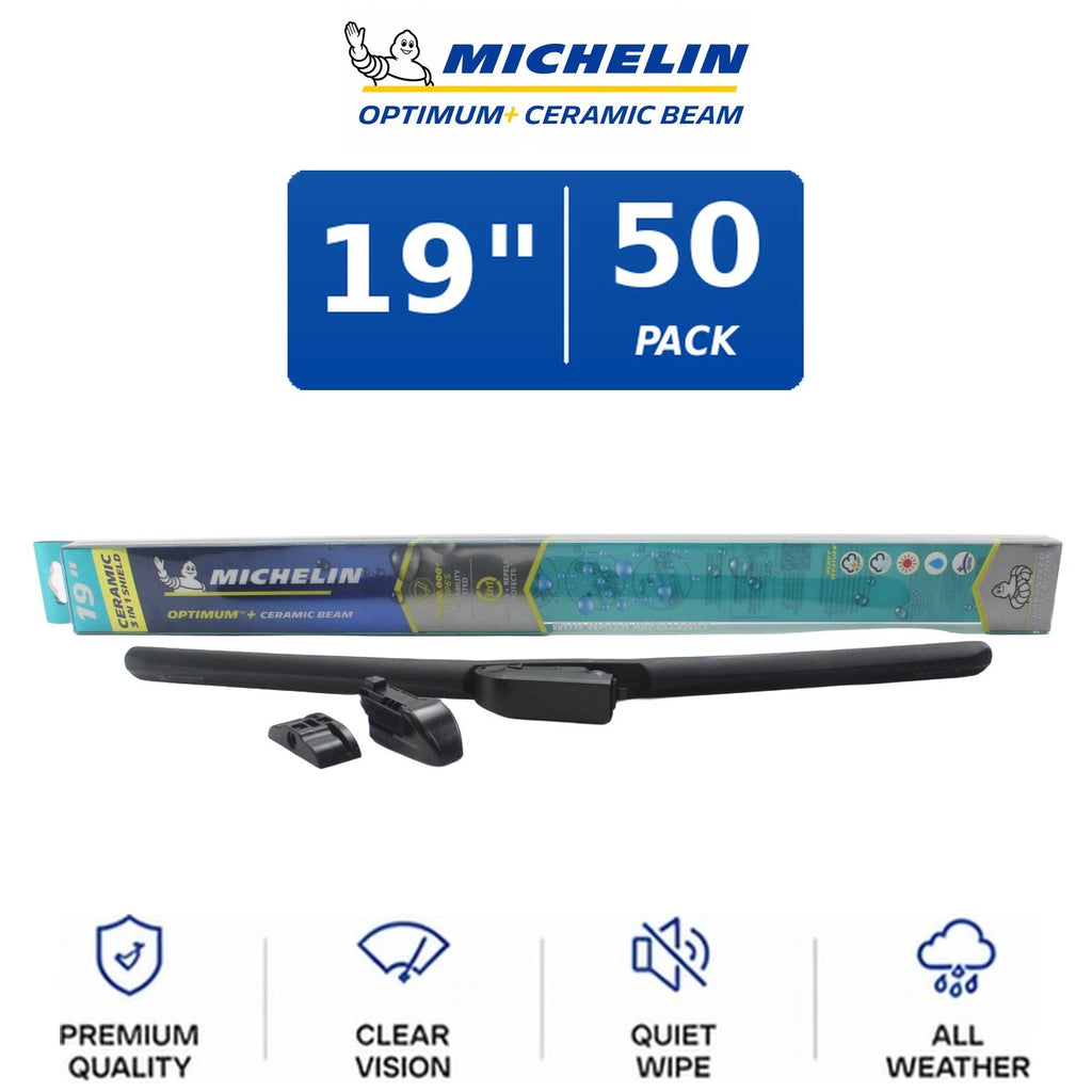 Set of 2 Michelin Optimum+ Ceramic Beam Wiper Blades 19" for All Vehicles