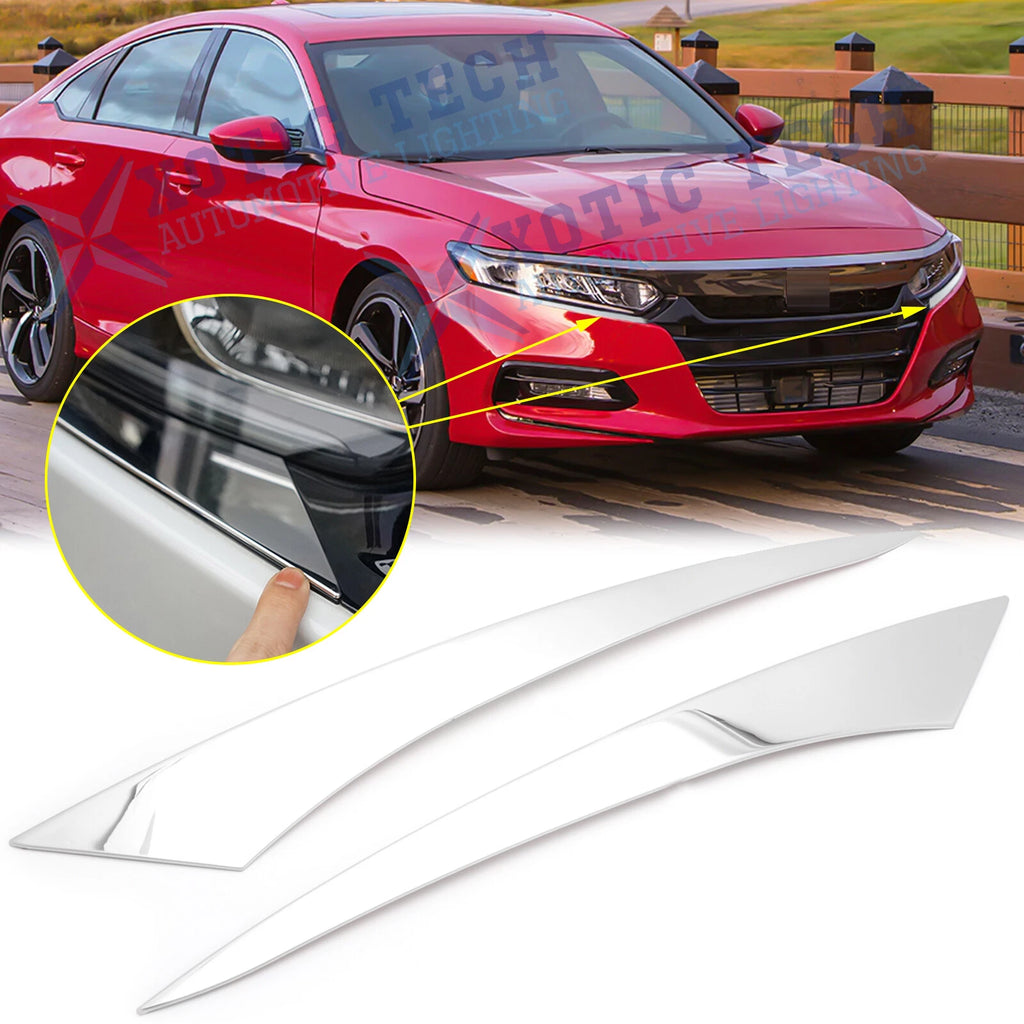 Chrome Front Headlight Eyelid Cover Trims for Honda Accord (2018–2022)