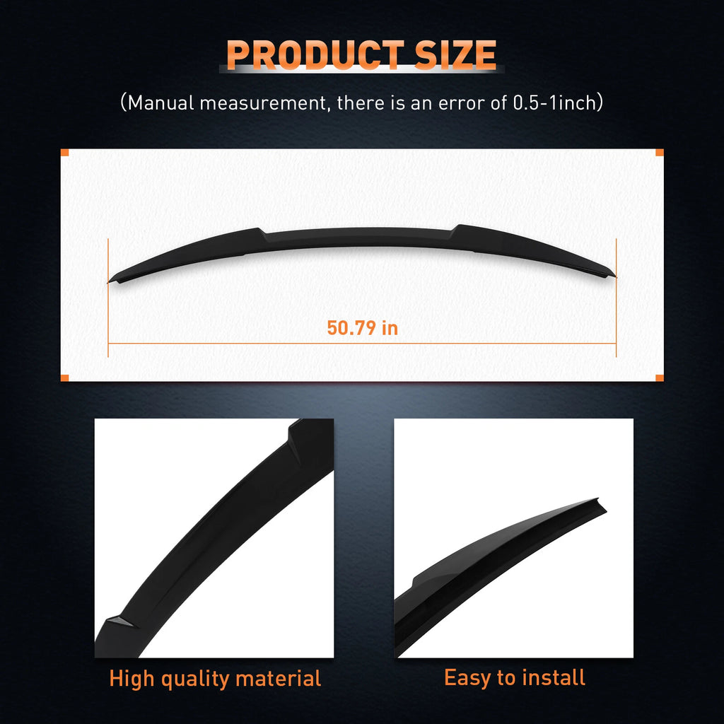 Glossy Black Wing Spoiler for Audi A4 B8 (2009-2012)