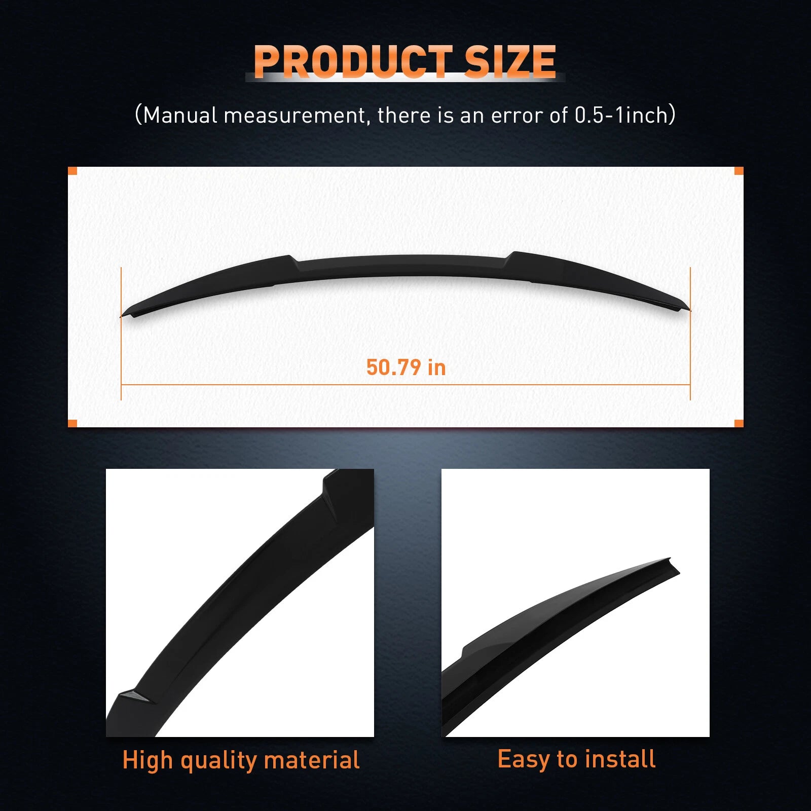 Glossy Black Wing Spoiler for Audi A4 B8 (2009-2012)