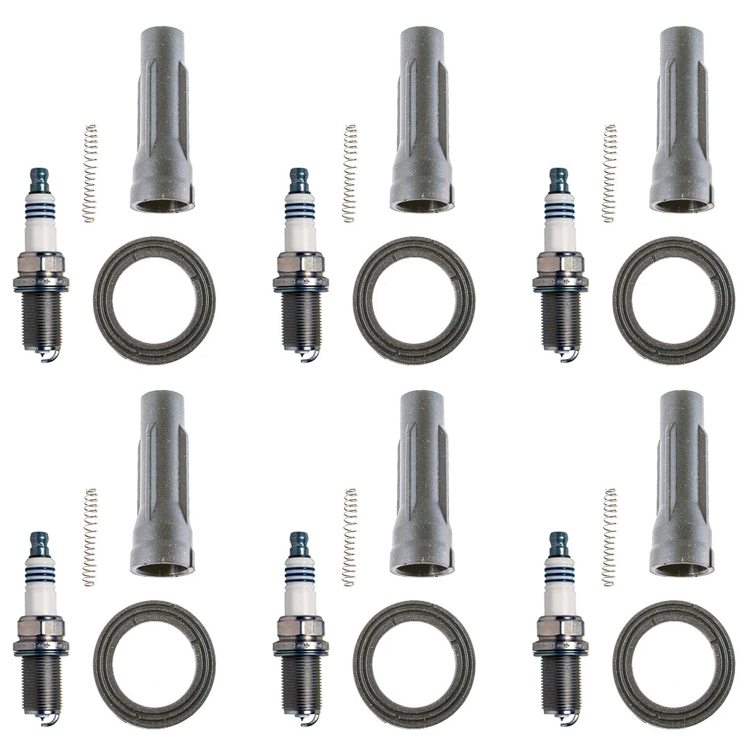 Set of 6 Denso Iridium Power Spark Plugs & Coil Boots for Avalon Camry RX350 (2005–2019)