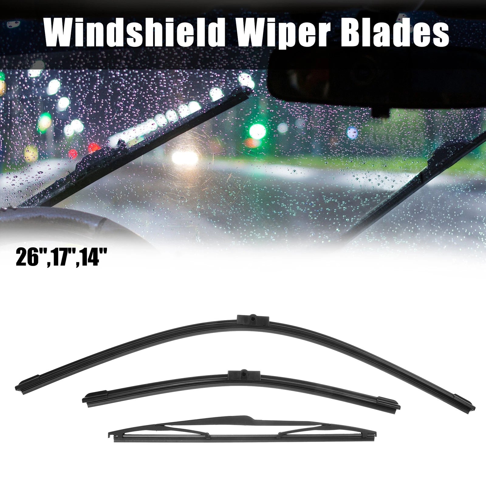 Set of 3 Wiper Blades for Ford Focus MK2 (2004–2011)