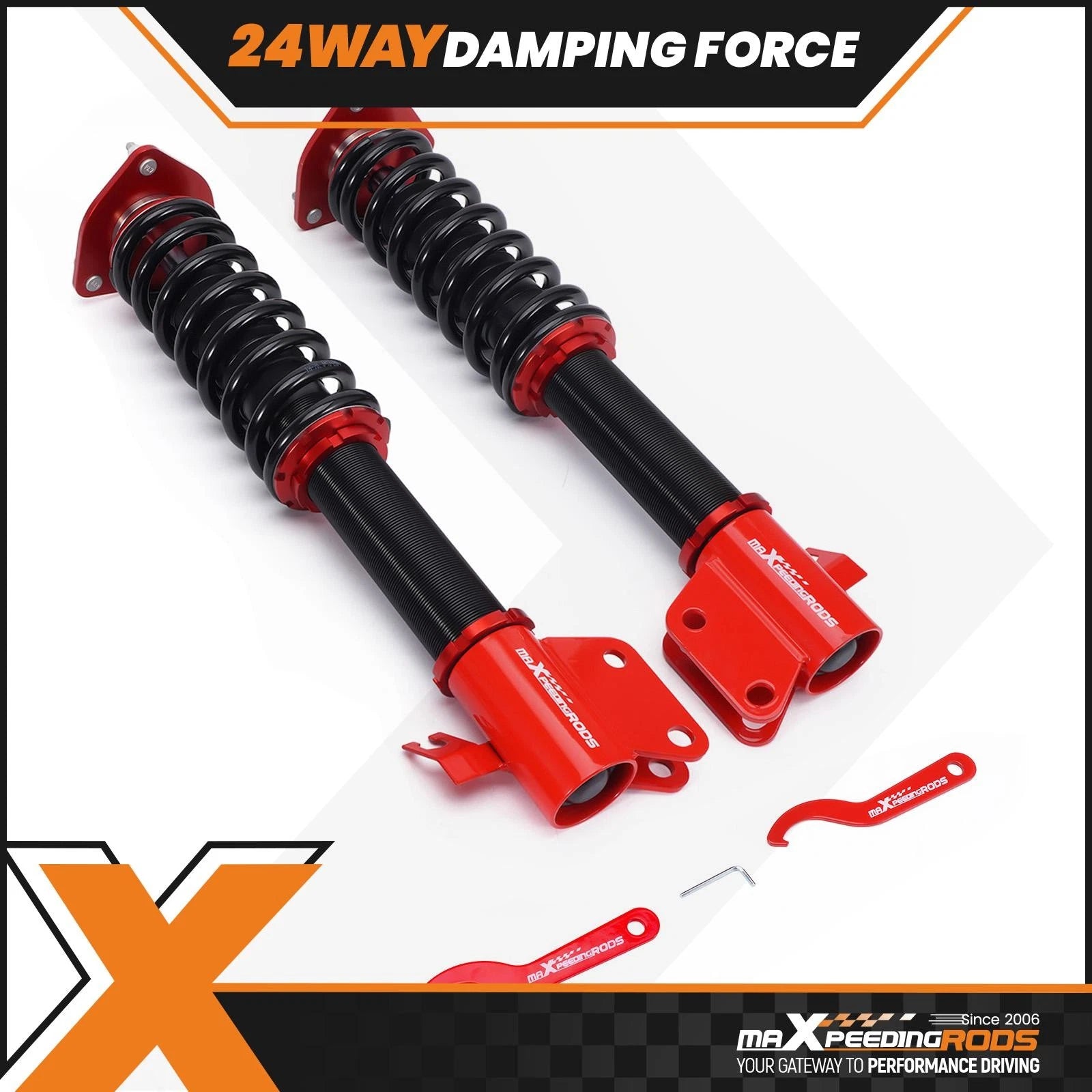 Rear Coilovers 24 Step Adjustable Damping for Subaru Forester (2003–2008)