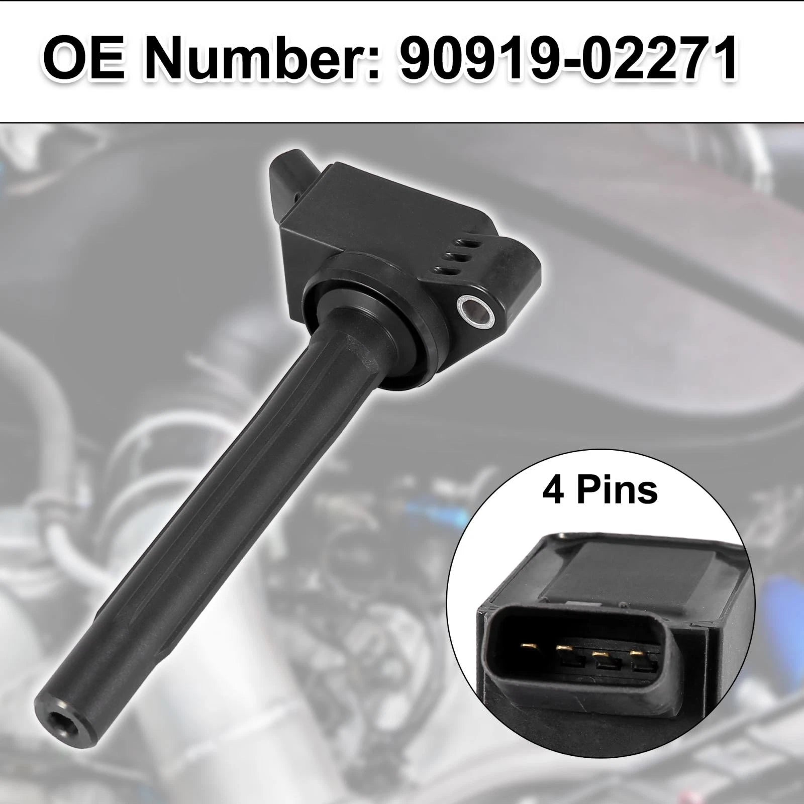 Set of 4 Ignition Coils for Toyota (90919-02271)