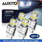 4X AUXITO 3156 3157 LED Bulbs for Backup Reverse Turn Signal Light (6500K)