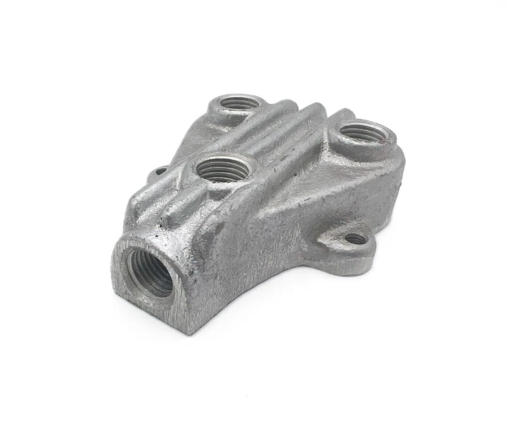 3 Port Unpolished Triangle Finned Fuel Distribution Block for Hot Rods (—)