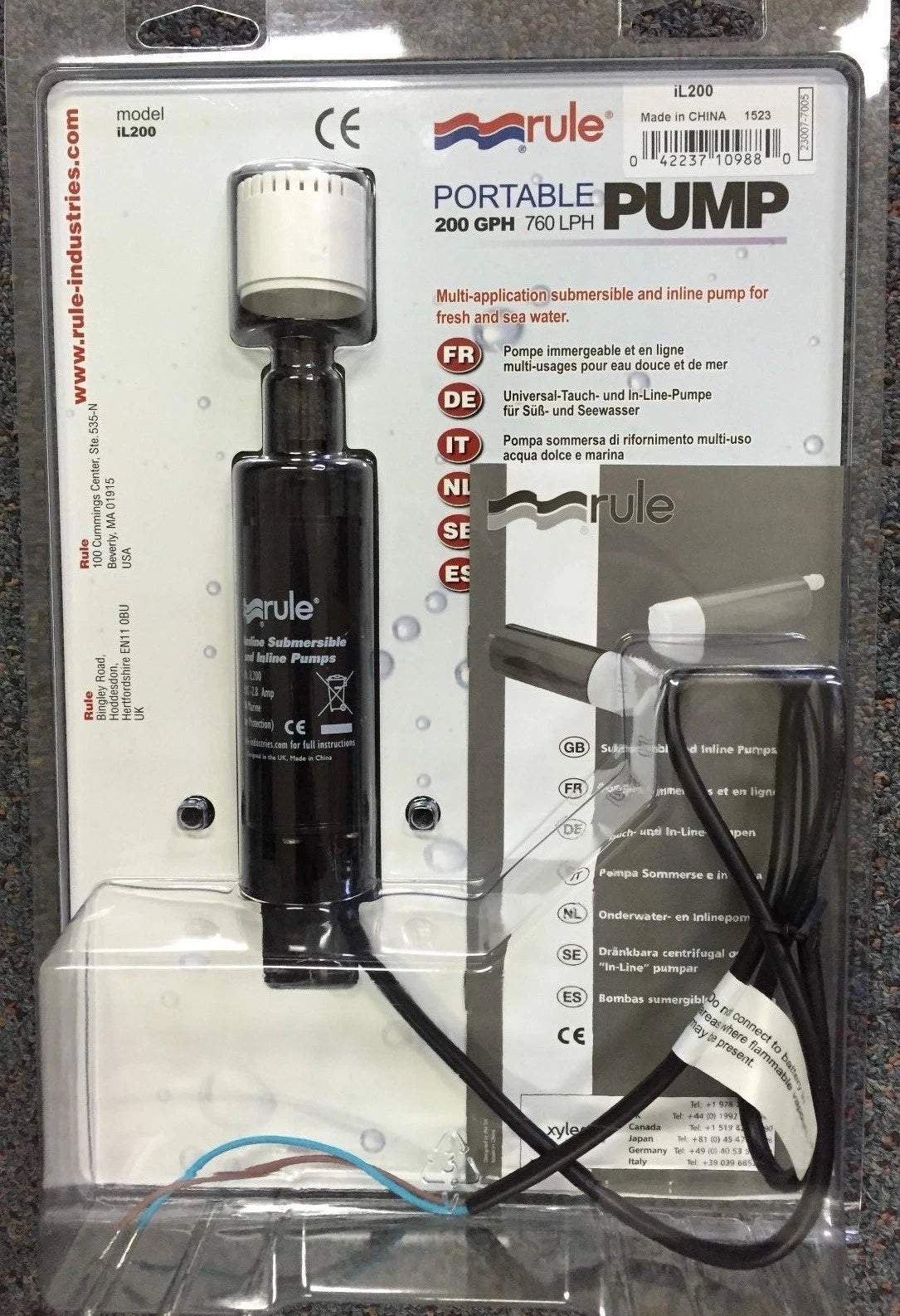 12V Inline Water Pump IL200 for Niagara