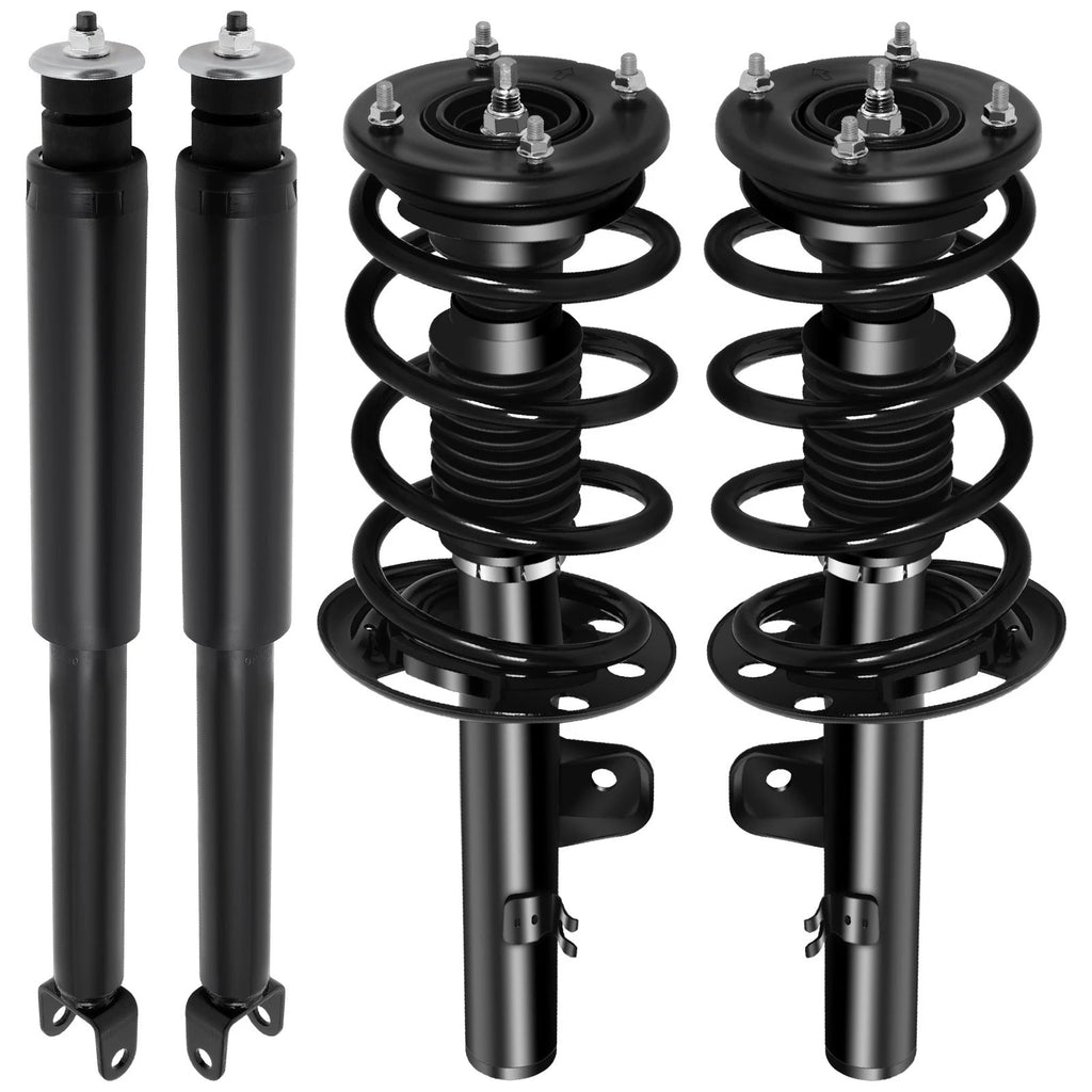 2 Complete Struts Springs & Mounts + 2 Rear Shocks for Ford Taurus (2010–2011)